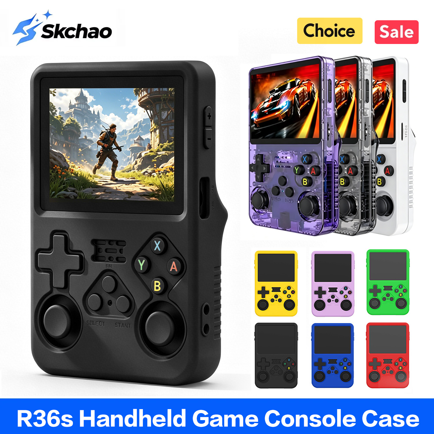 Retro Handheld Game Console R36S - Beschermhoesje voor R36S, siliconen hoesje, zacht,