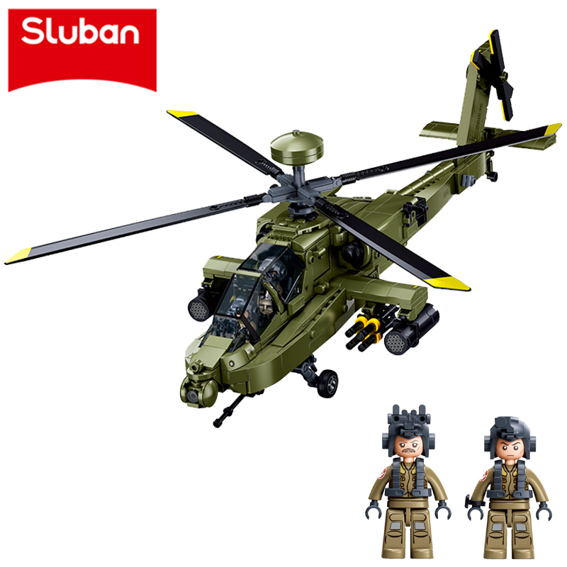 Lego Compatible Military Tank - Sluban M38‑B1536 Boeing AH‑64D Apache Longbow,