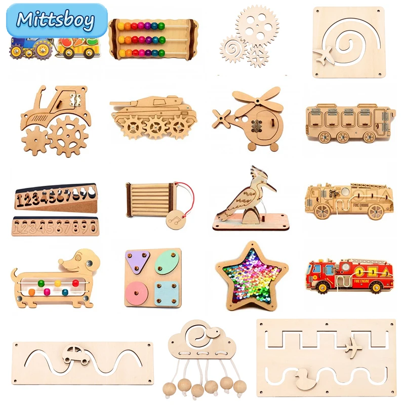 Montessori Wooden Busy Board Toddler - DIY Drukke Board Montessori Luchtballon Vervoer