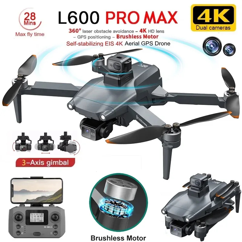 Fpv Brushless Rc Drone 4K - L600 PRO MAX GPS Drone Professionele