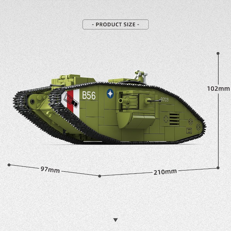 900PCS Eerste Wereldoorlog Zwa - Lego Compatible Military Tank recensie en prijs