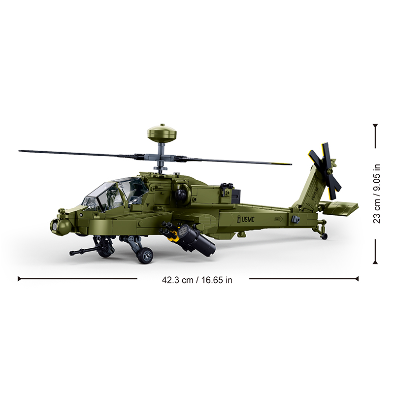 Sluban M38‑B1536 Boeing AH‑64D - Lego Compatible Military Tank recensie en prijs