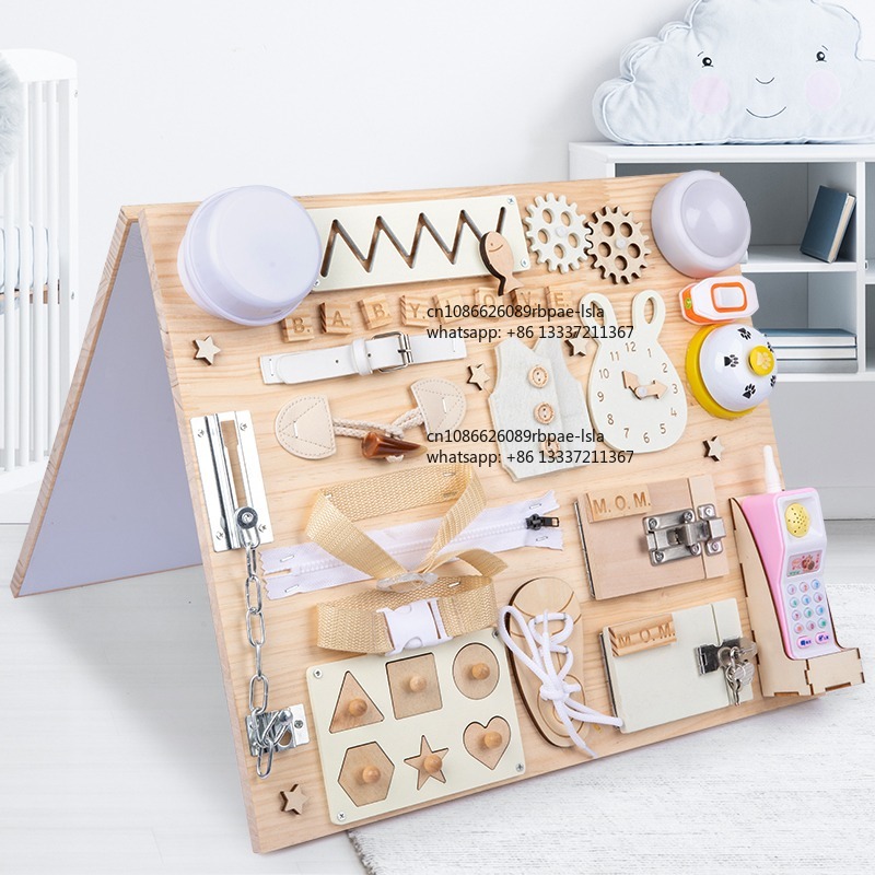 Montessori Drukke Bord Houten  - Montessori Wooden Busy Board Toddler recensie en prijs